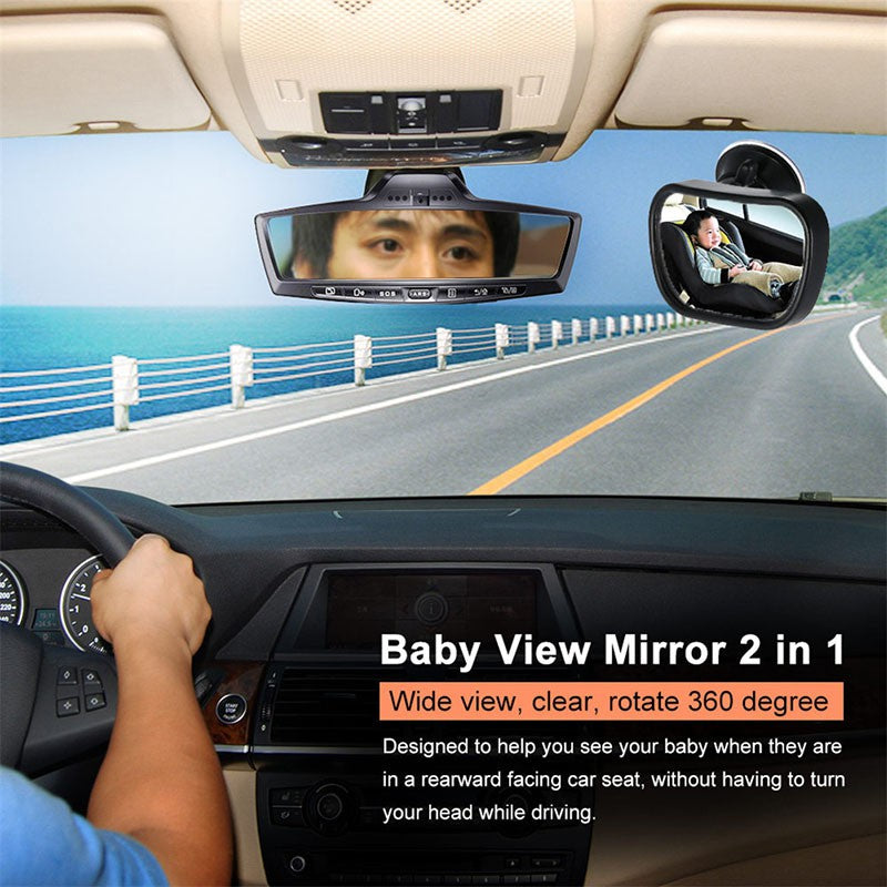 Car Baby Mirror for Rearview Monitoring - Safe & Easy to Install